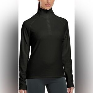 icyzone Quarter Zip Pullover for Women - Thermal Long Sleeve Shirts